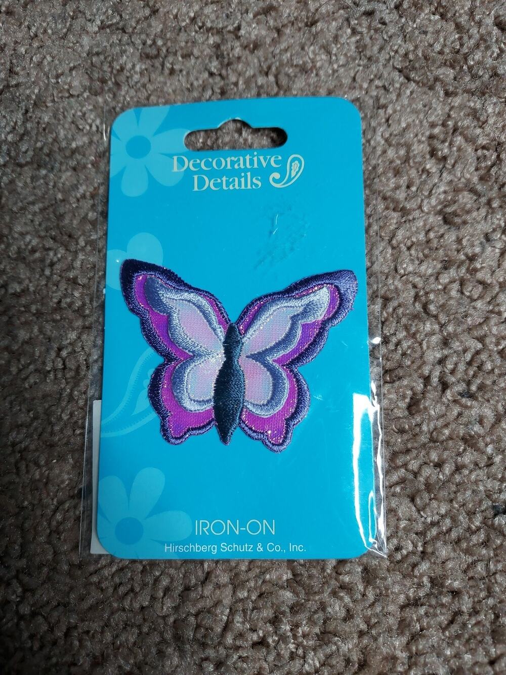 NEW Decorative Details Iron-On Shiny Butterfly Patch